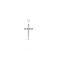 Croix Arthus Bertrand Fil Carré Or Blanc et Diamants