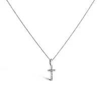 Croix Arthus Bertrand Fil Carré Or Blanc et Diamants