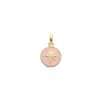 Pendentif Arthus Bertrand Or Jaune & Diamant Etoile - Rose poudré
