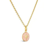 Pendentif Arthus Bertrand Or Jaune & Diamant Etoile - Rose poudré