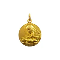 Médaille VIERGE ADORANT 18mm frappe mince sablée