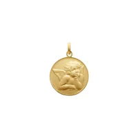 Médaille Arthus Bertrand Ange de Raphaël F. mince 18 mm or jaune sablé