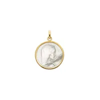 Médaille VIERGE JEUNE 19mm Nacre