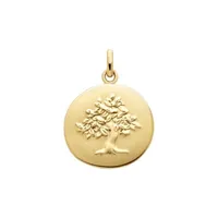 Médaille GALET ARBRE DE VIE 18mm polie