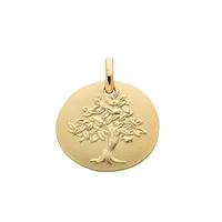 Médaille Arthus Bertrand Galet Arbre de Vie 16 mm en or jaune sablé