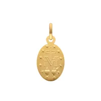 Médaille Arthus Bertrand Vierge Miraculeuse en or jaune poli et laque ivoire