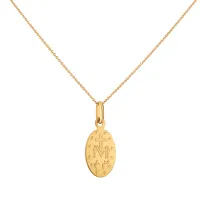 Médaille Arthus Bertrand Vierge Miraculeuse en or jaune poli et laque ivoire