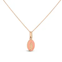 Médaille Arthus Bertrand Vierge Miraculeuse en or rose poli et laque rose
