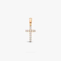 Croix FIL CARRE sertie diamants 10mm