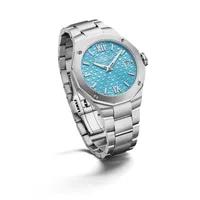 Montre RIVIERA Quartz 36mm, Bracelet acier interchangeable, Cadran bleu azur satiné soleil