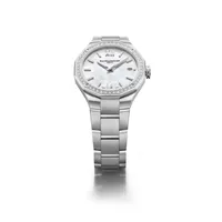 Montre RIVIERA Quartz 36mm lunette sertie diamants, Bracelet acier interchangeable, Cadran nacre blanche