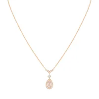 Pendentif Chaumet Joséphine Aigrette, or rose, quartz rose et diamants