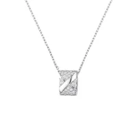 Pendentif Liens Évidence Or blanc et Pavé Diamants