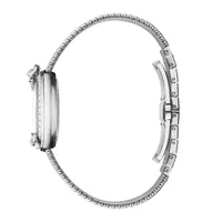 Montre HORTENSIA lunette sertie diamants Bracelet acier, Cadran Nacre blanche