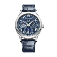 Montre L.U.C. LUNAR ONE limitée N°24/100 Bracelet alligator bleu doublure alligator brun, Boucle déployante platine et or blanc, Cadran bleu romains