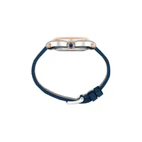 Montre HAPPY SPORT 36mm Automatique Bracelet alligator, Boucle ardillon acier, Cadran nacre bleue en dégradé