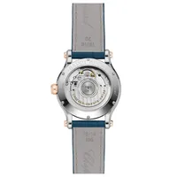 Montre HAPPY SPORT 36mm Automatique Bracelet alligator, Boucle ardillon acier, Cadran nacre bleue en dégradé