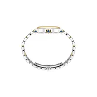 Montre HAPPY SPORT The First Quartz, Bracelet "galet" acier et or jaune, Cadran argenté grainé chiffres romains