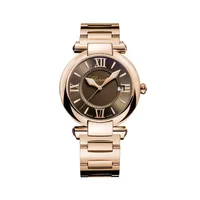 Montre IMPERIALE 36mm Quartz Bracelet or rose, Cadran brun