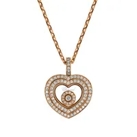 Pendentif Chopard Happy Diamonds en Or Rose et Diamants