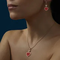 Pendentif Chopard Happy Hearts en Or Rose Diamant et Cornaline