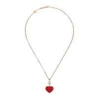 Pendentif Chopard Happy Hearts en Or Rose Diamant et Cornaline