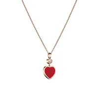 Pendentif Chopard Happy Hearts en Or Rose Diamant et Cornaline