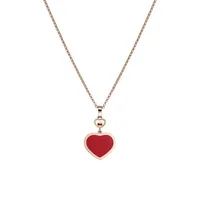 Pendentif Chopard Happy Hearts en Or Rose Diamant et Cornaline
