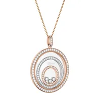 Pendentif Chopard Happy Spirit, Or Rose, Or Blanc et Diamants