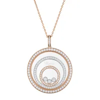 Pendentif Chopard Happy Spirit, Or Rose, Or Blanc et Diamants