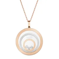 Pendentif Chopard Happy Spirit, Or Rose, Or Blanc et Diamants