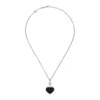 Pendentif Chopard Happy Hearts en or blanc, aventurine et diamants