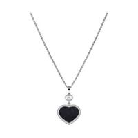 Pendentif Chopard Happy Hearts en or blanc, aventurine et diamants