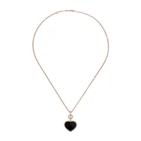 Pendentif Chopard Happy Hearts, or rose, diamant et onyx