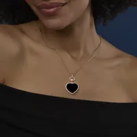 Pendentif Chopard Happy Hearts, or rose, diamant et onyx