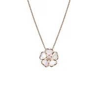 Pendentif Chopard Happy Hearts Flowers Or Rose avec Nacre et Diamant
