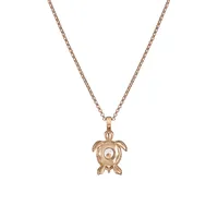 Pendant Chopard Happy Diamonds Turtle en Or rose, diamants et saphirs