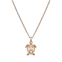 Pendant Chopard Happy Diamonds Turtle en Or rose, diamants et saphirs