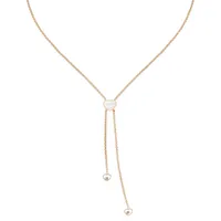 Collier Cravate Chopard Happy Hearts en or rose, nacre et diamants