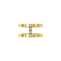 Bague Chopard Ice Cube 2 rangs en Or jaune et 4 Diamants