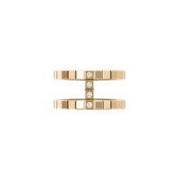 Bague ICE CUBE 2 rangs sertie diamants