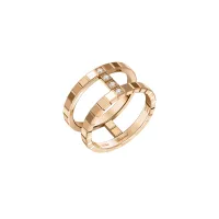 Bague ICE CUBE 2 rangs sertie diamants