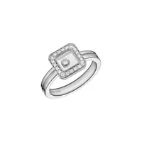 Bague Happy Diamonds ICONS Carré PM pavée