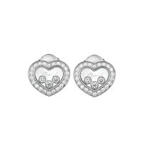 Boucles d'Oreilles HAPPY CURVES Coeurs Pavés