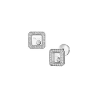 Boucles d'oreilles Chopard Happy Diamonds Icons en or blanc et diamants