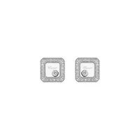 Boucles d'oreilles Chopard Happy Diamonds Icons en or blanc et diamants