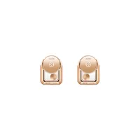Boucles d'oreilles Chopard Happy Diamonds Icons, or rose, diamants