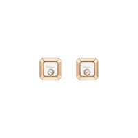 Boucles d'oreilles Chopard Happy Diamonds Icons, or rose, diamants