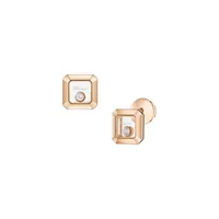 Boucles d'oreilles Chopard Happy Diamonds Icons, or rose, diamants