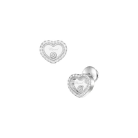 Boucles d'Oreilles Happy Diamonds ICONS Coeurs PM pavés
